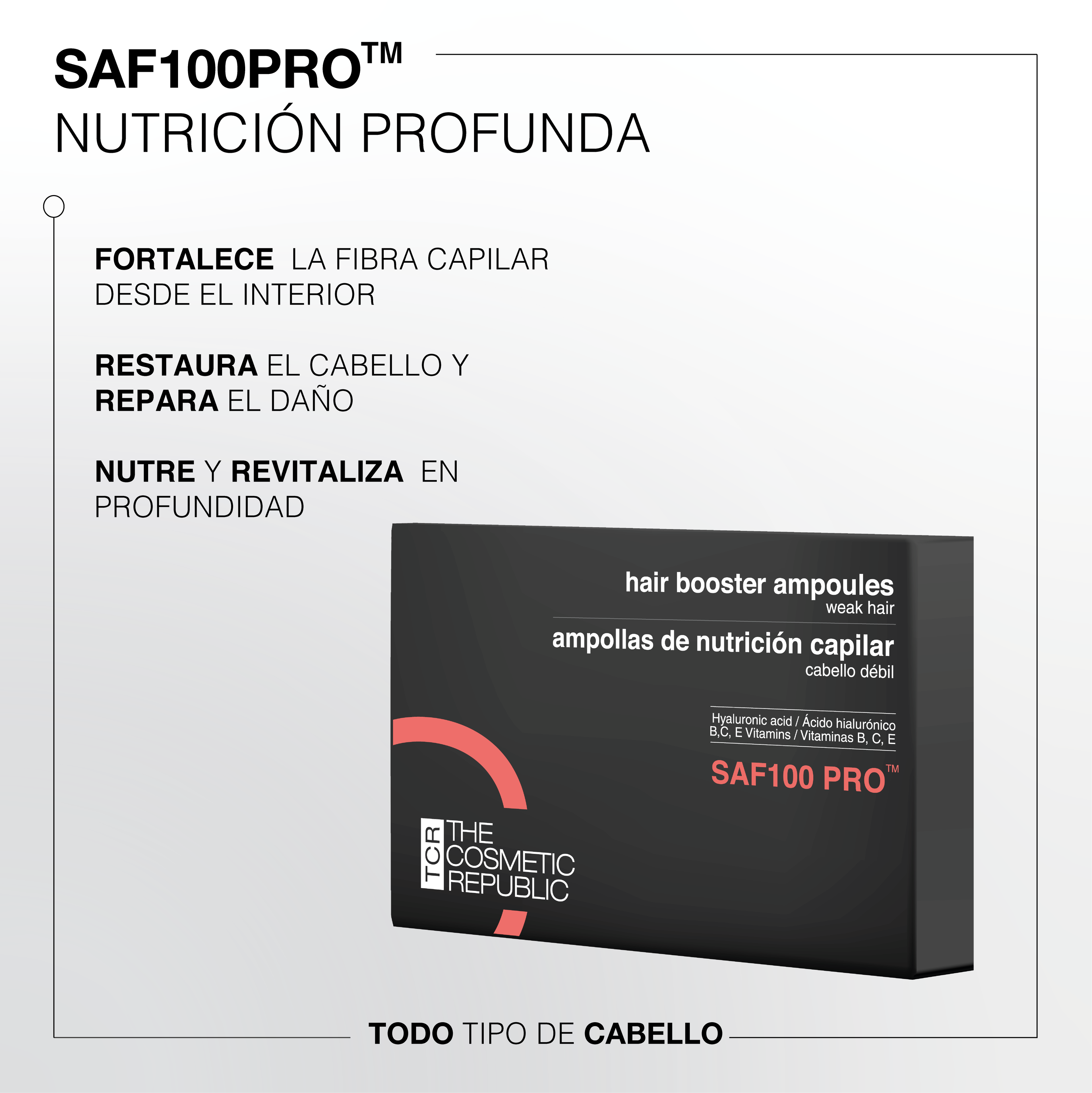 SAF100 PRO hair booster ampoules