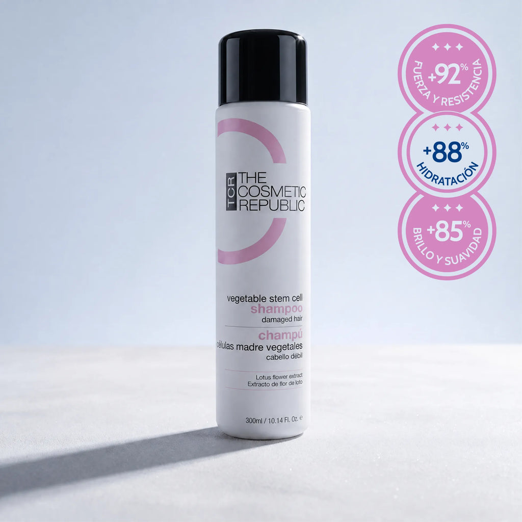 Champú con células madre vegetales - cabello dañado y seco