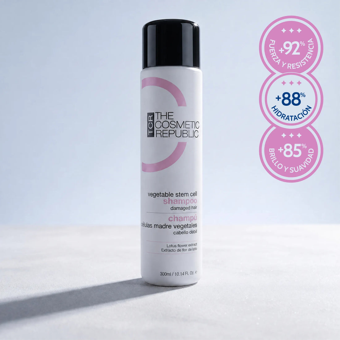 Champú con células madre vegetales - cabello dañado y seco