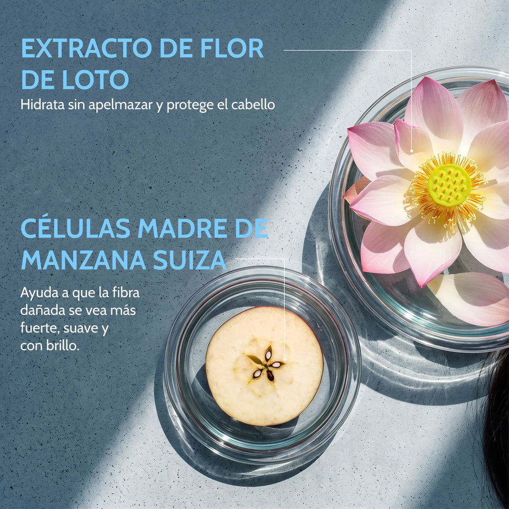 Champú con células madre vegetales - cabello dañado y seco