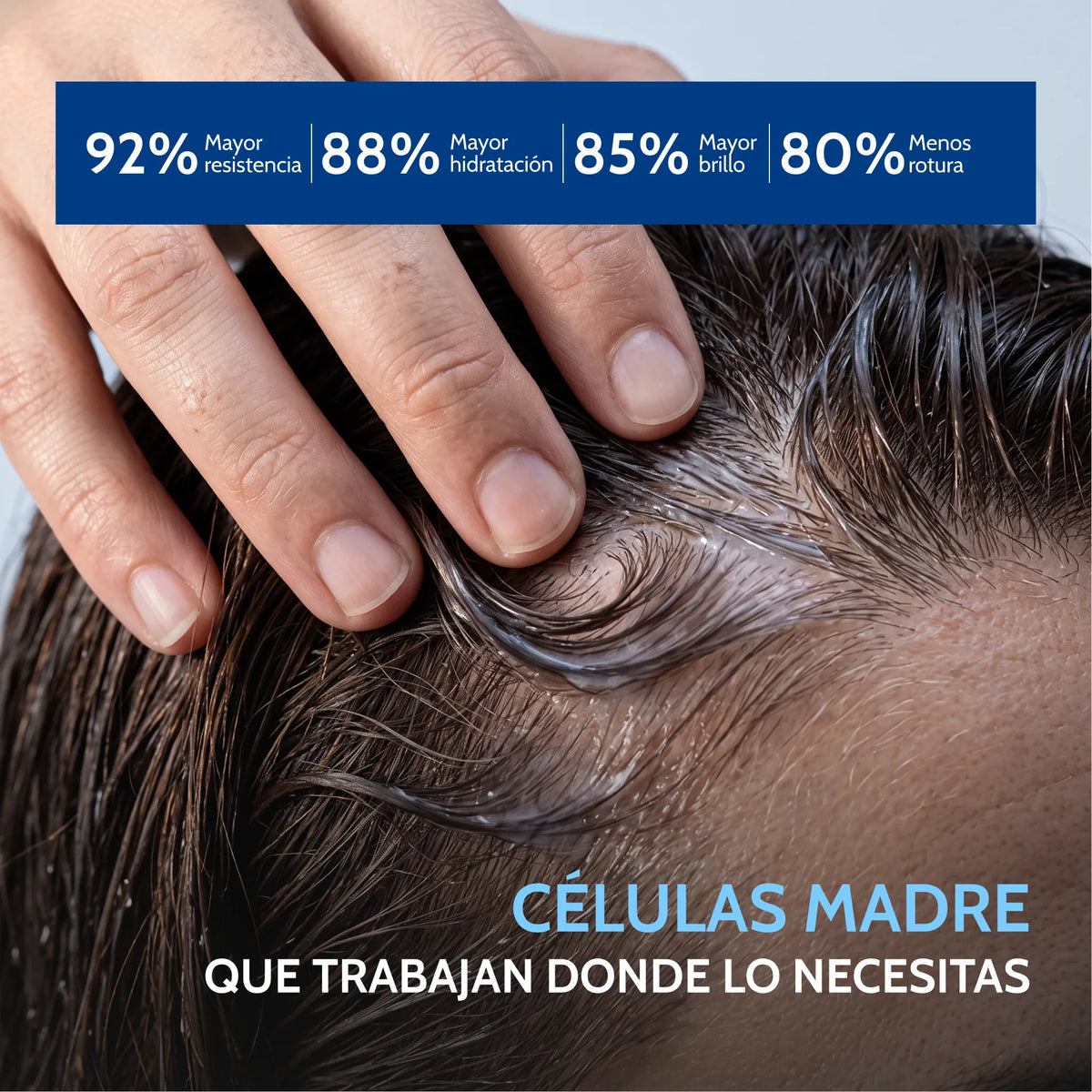 Champú con células madre vegetales - cabello dañado y seco